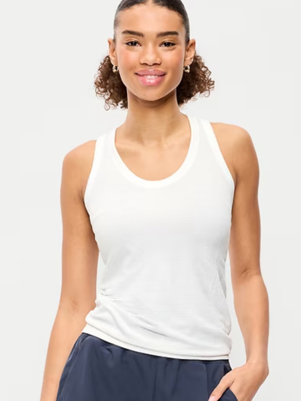 Old Navy White Women's Athletic Tank Top (Crop Top)